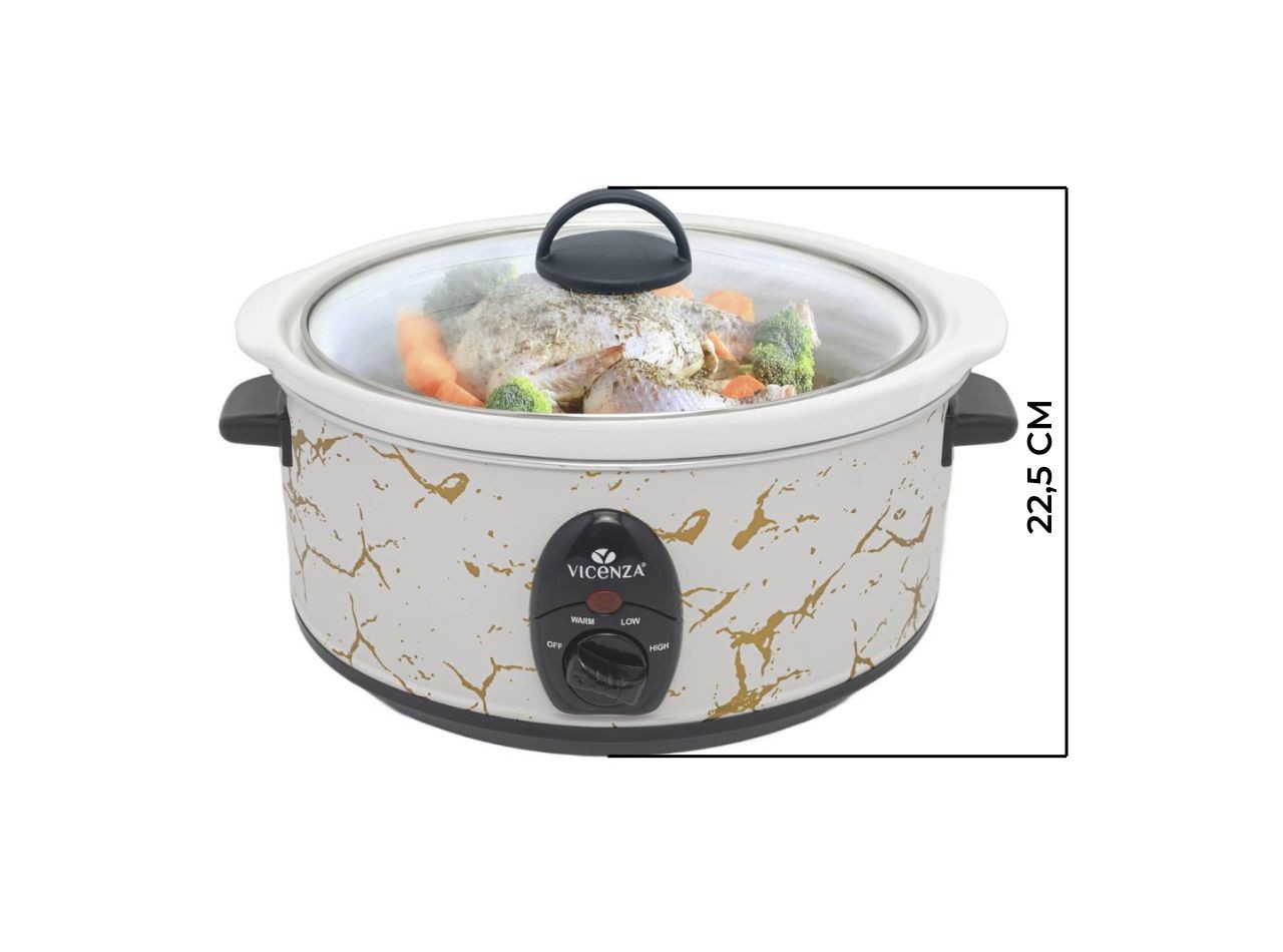 VSC03MB Putih Penanak Perlahan Slow Cooker 3.5 L Motif Marmer